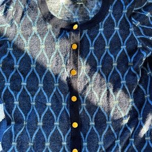 Blue chain link cardigan